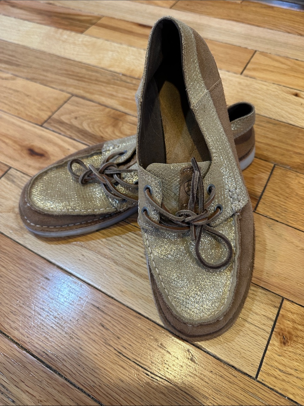 Ariat Leather Gold Snakeskin Cruisers